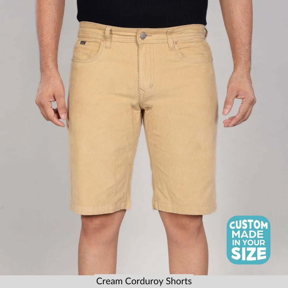 Cream Corduroy Shorts