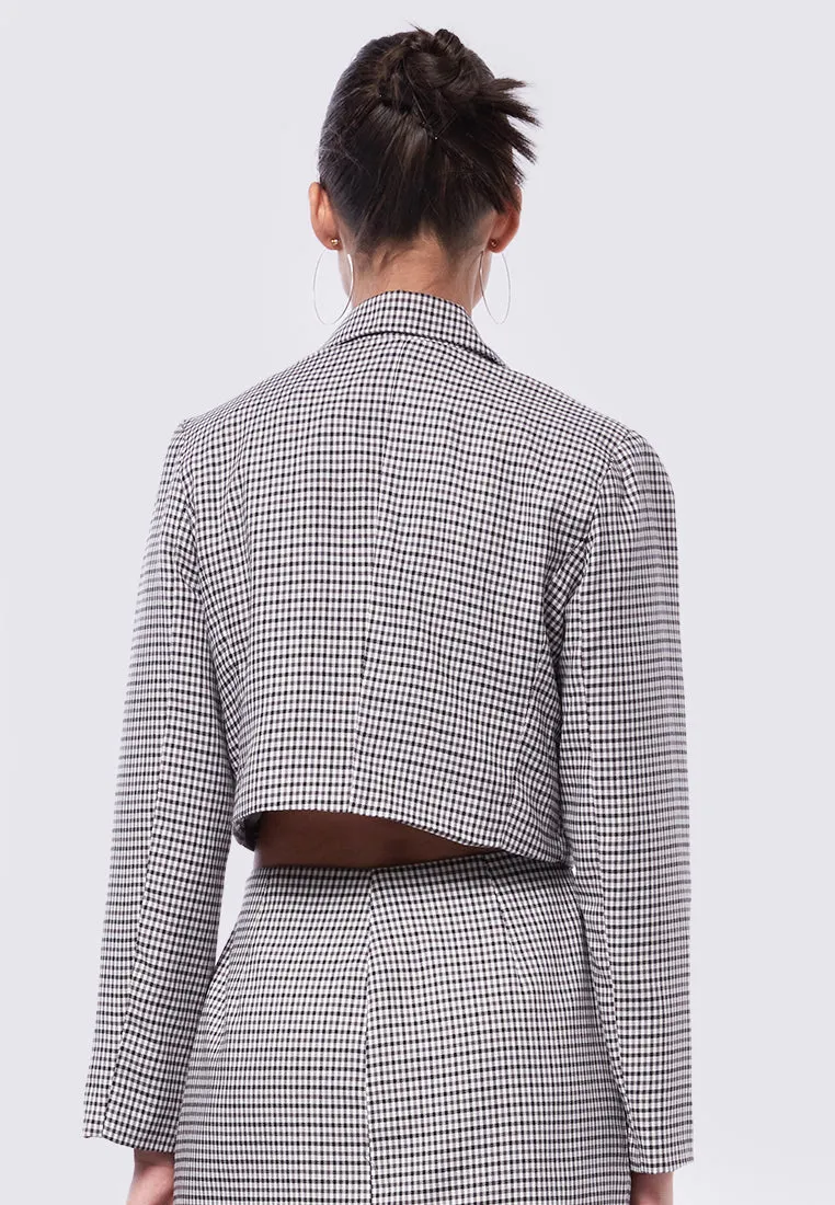 Cropped Blazer with Buttons