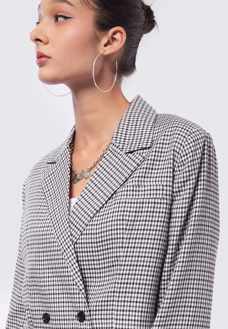 Cropped Blazer with Buttons