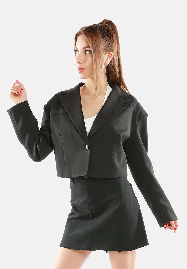Cropped Half Oversized Blazer
