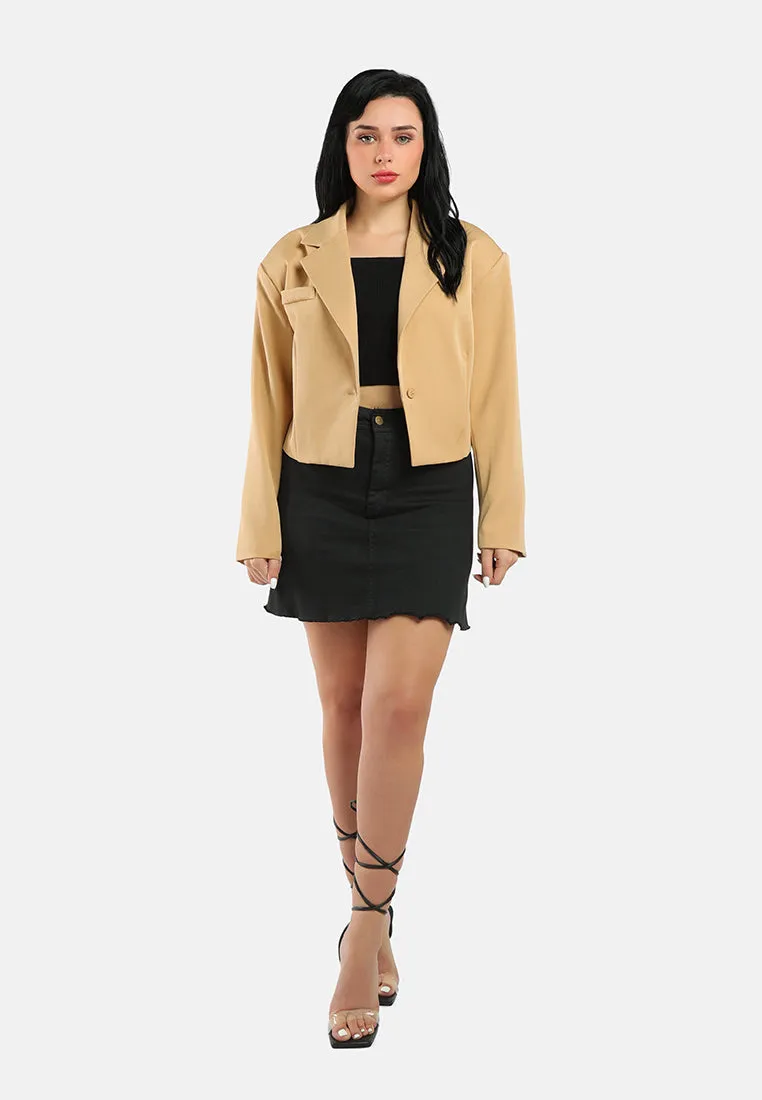Cropped Half Oversized Blazer