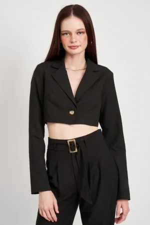 Cropped Jacket With Shirred Detail