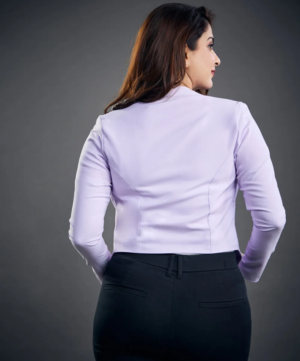 Cropped Lavender Work Wear Blazer