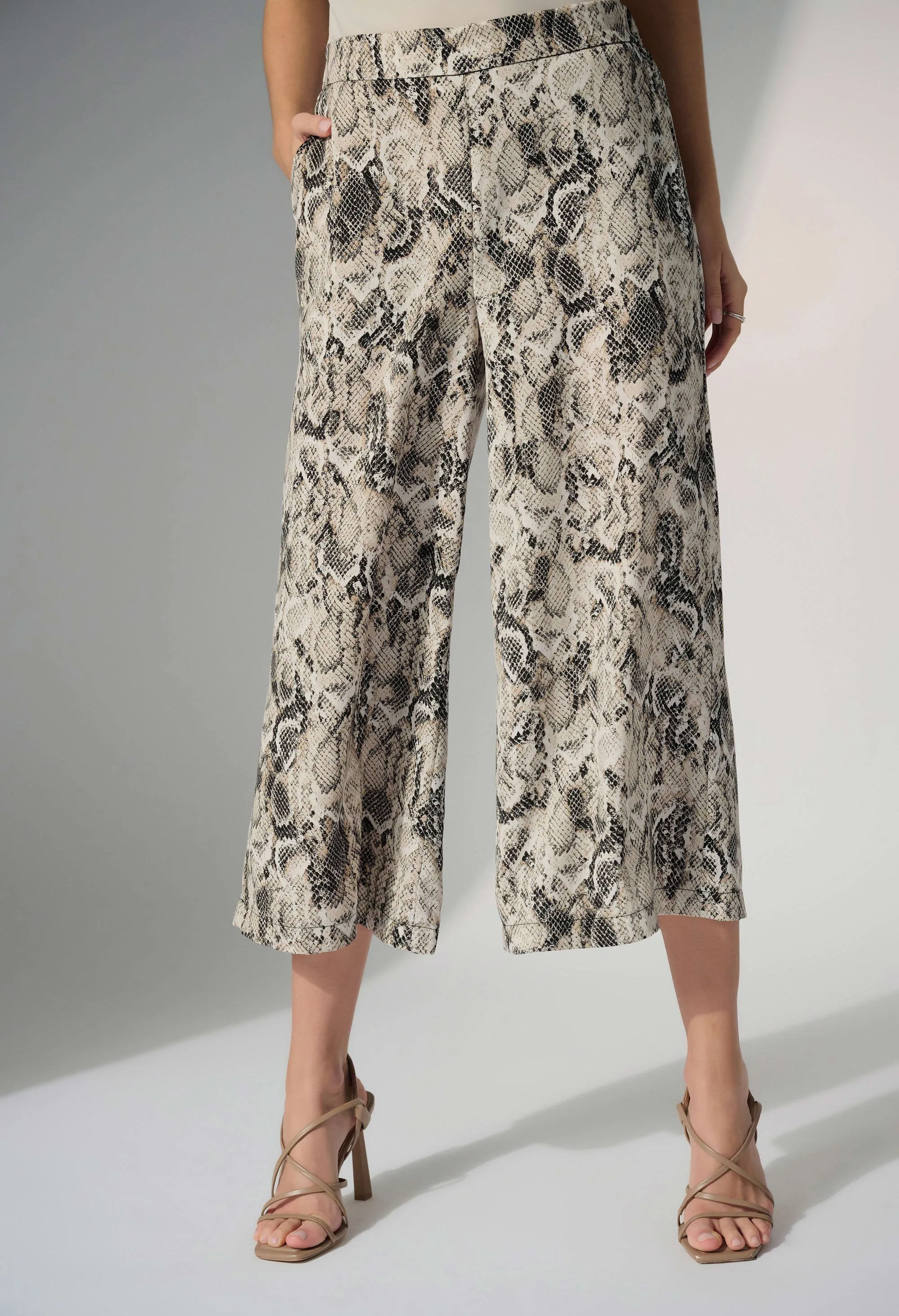 Cropped Snake Print Trousers