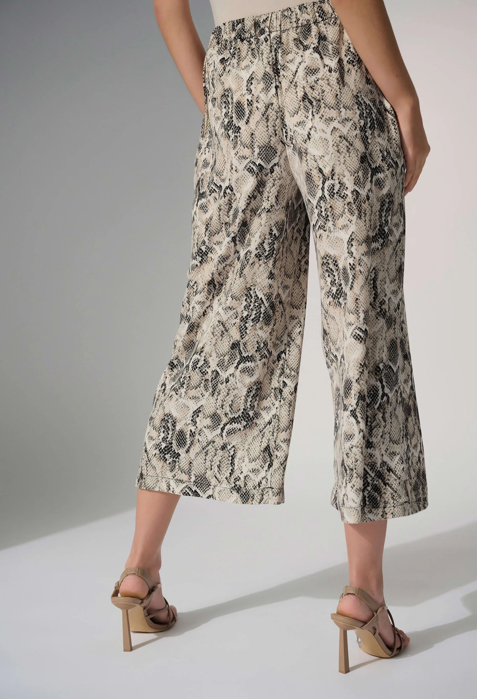 Cropped Snake Print Trousers