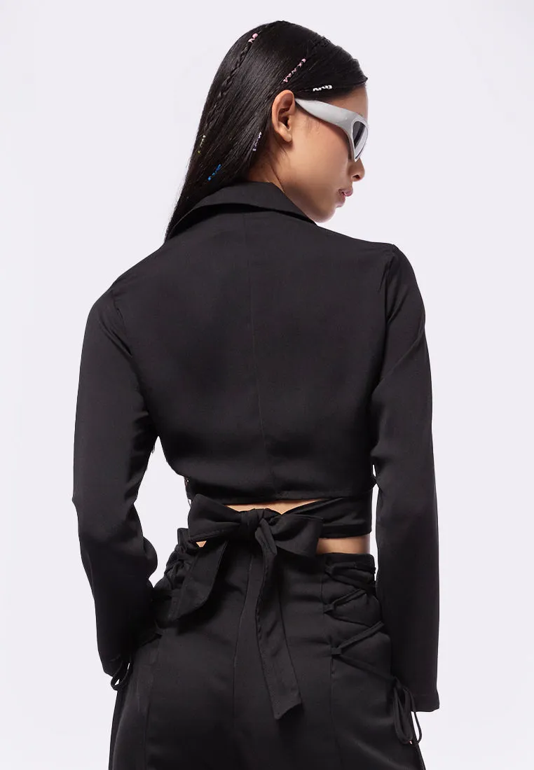 Cross Over Cropped Blazer