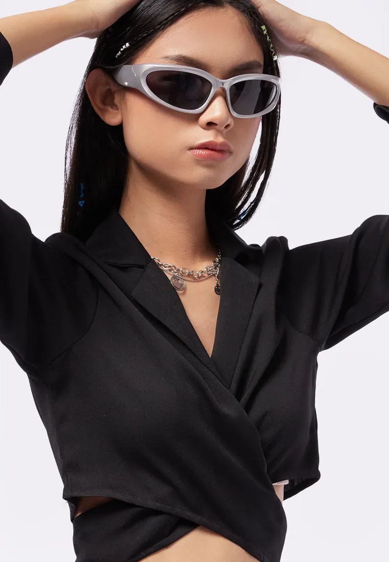 Cross Over Cropped Blazer