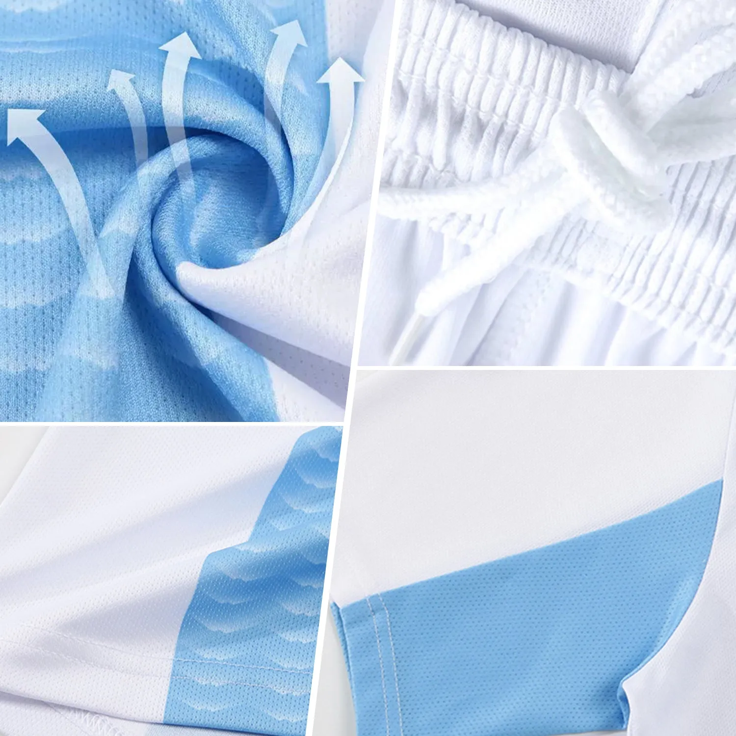 Custom Black White-Teal Zigzag Shape Sublimation Soccer Uniform Jersey