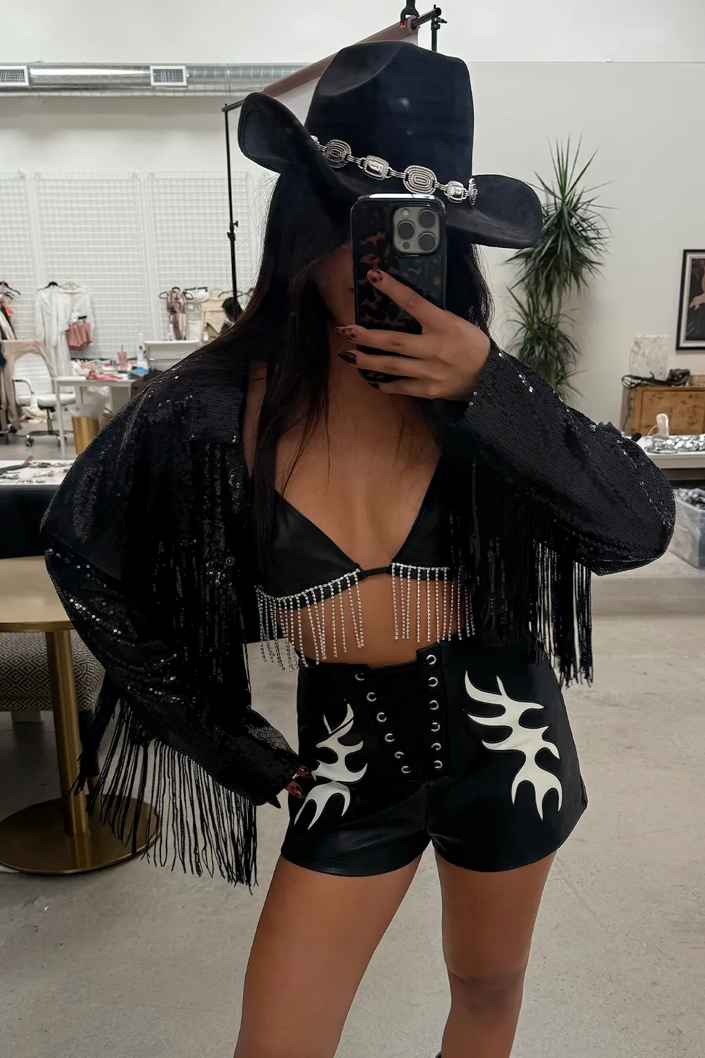Danica Black Vegan Leather Shorts