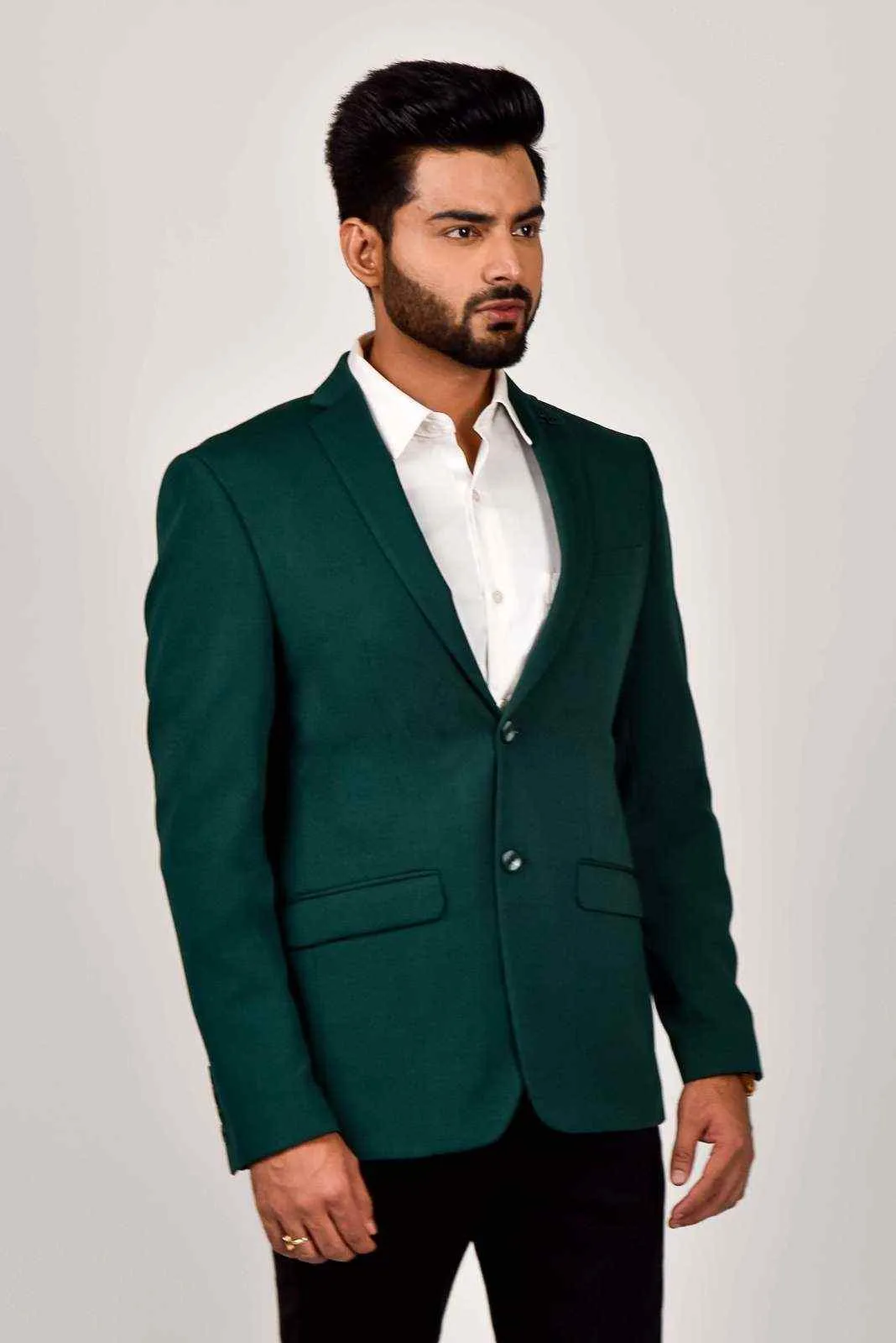 Dark Green Knitted Blazer