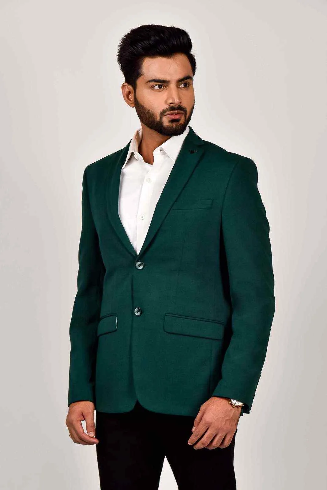 Dark Green Knitted Blazer