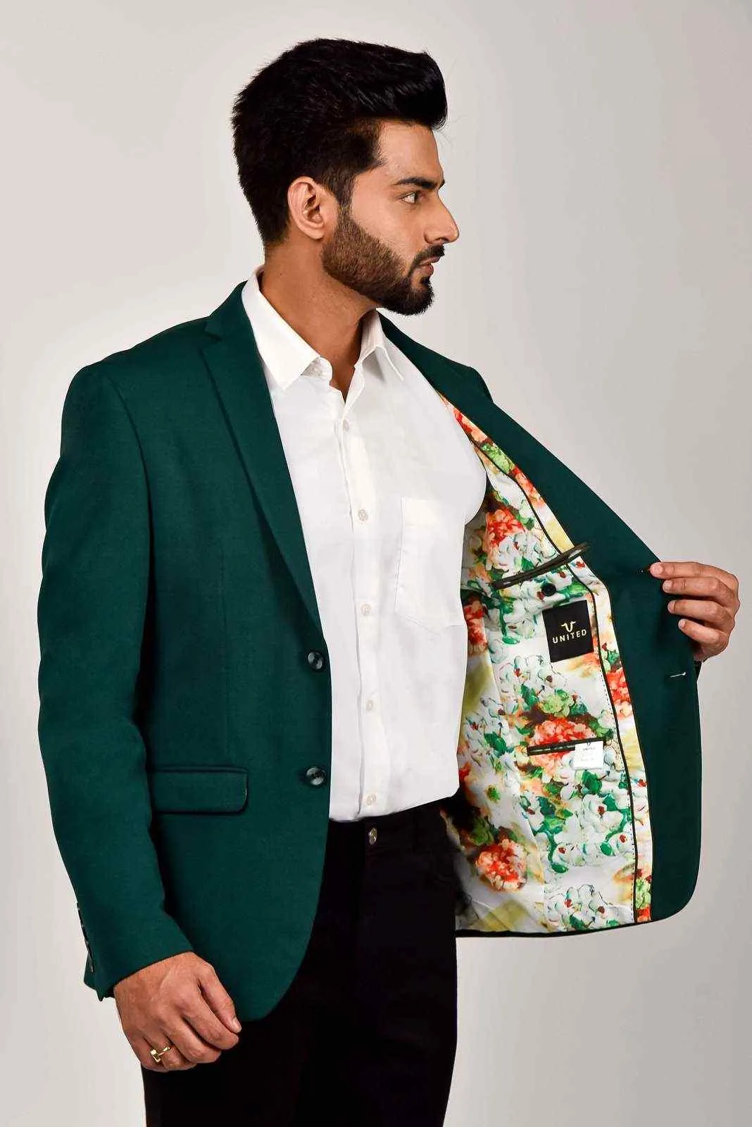 Dark Green Knitted Blazer