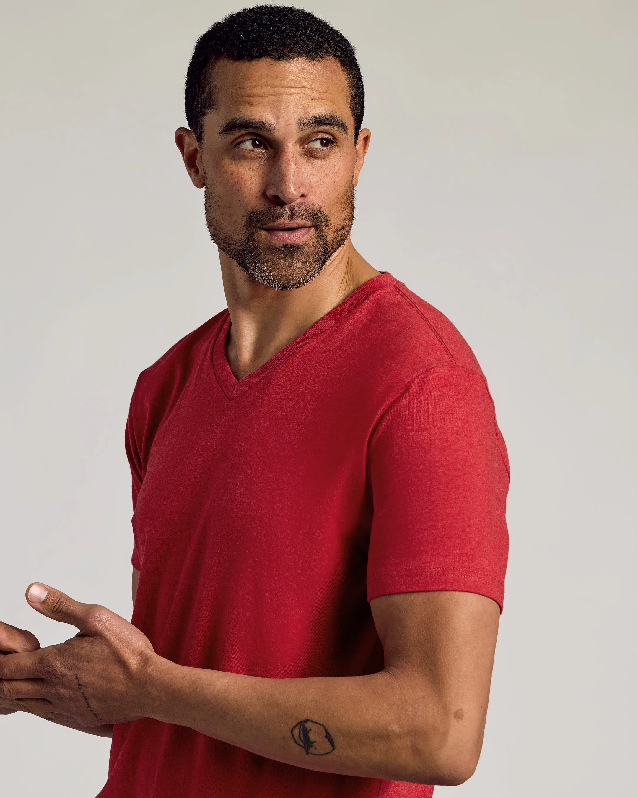 Dark Heather Lava V-Neck Tee