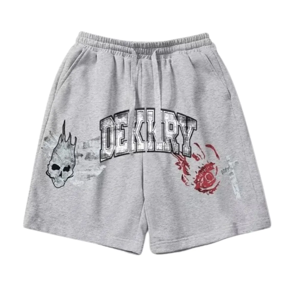 Dark Skull Letter Print Shorts