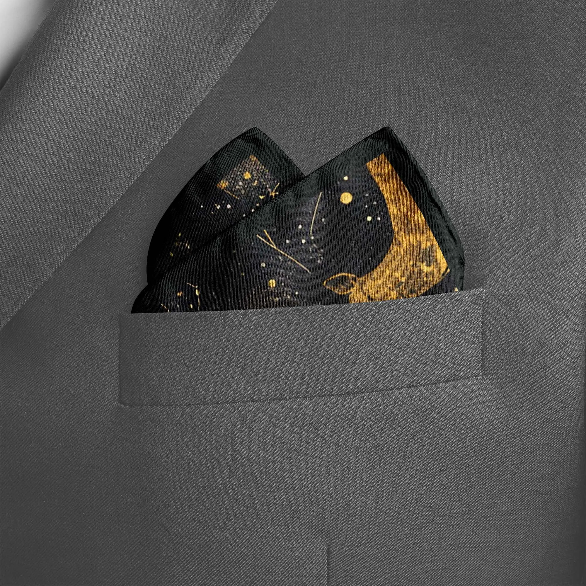 DEER SUN SILK POCKET SQUARE