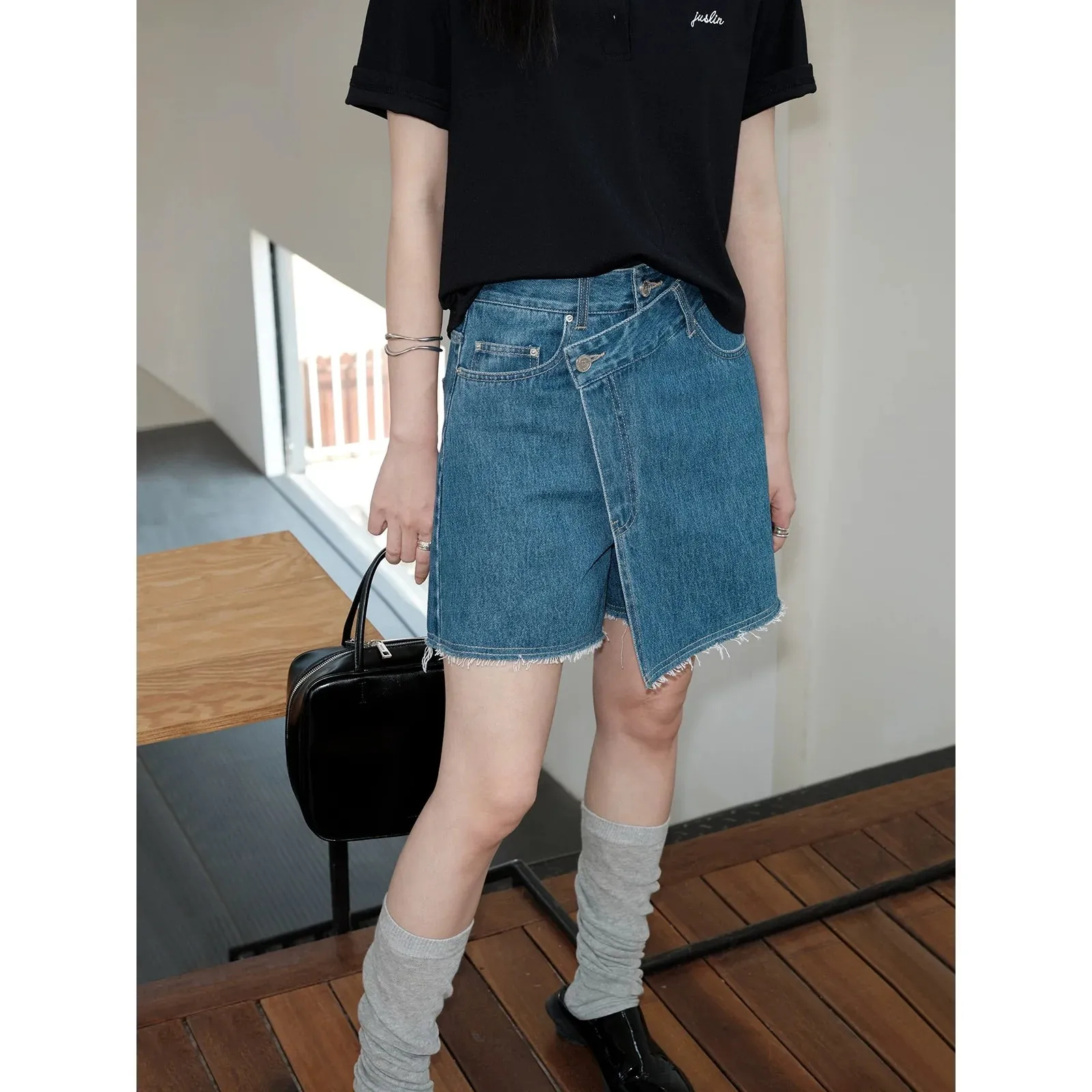 Denim Vest and Skirt Set