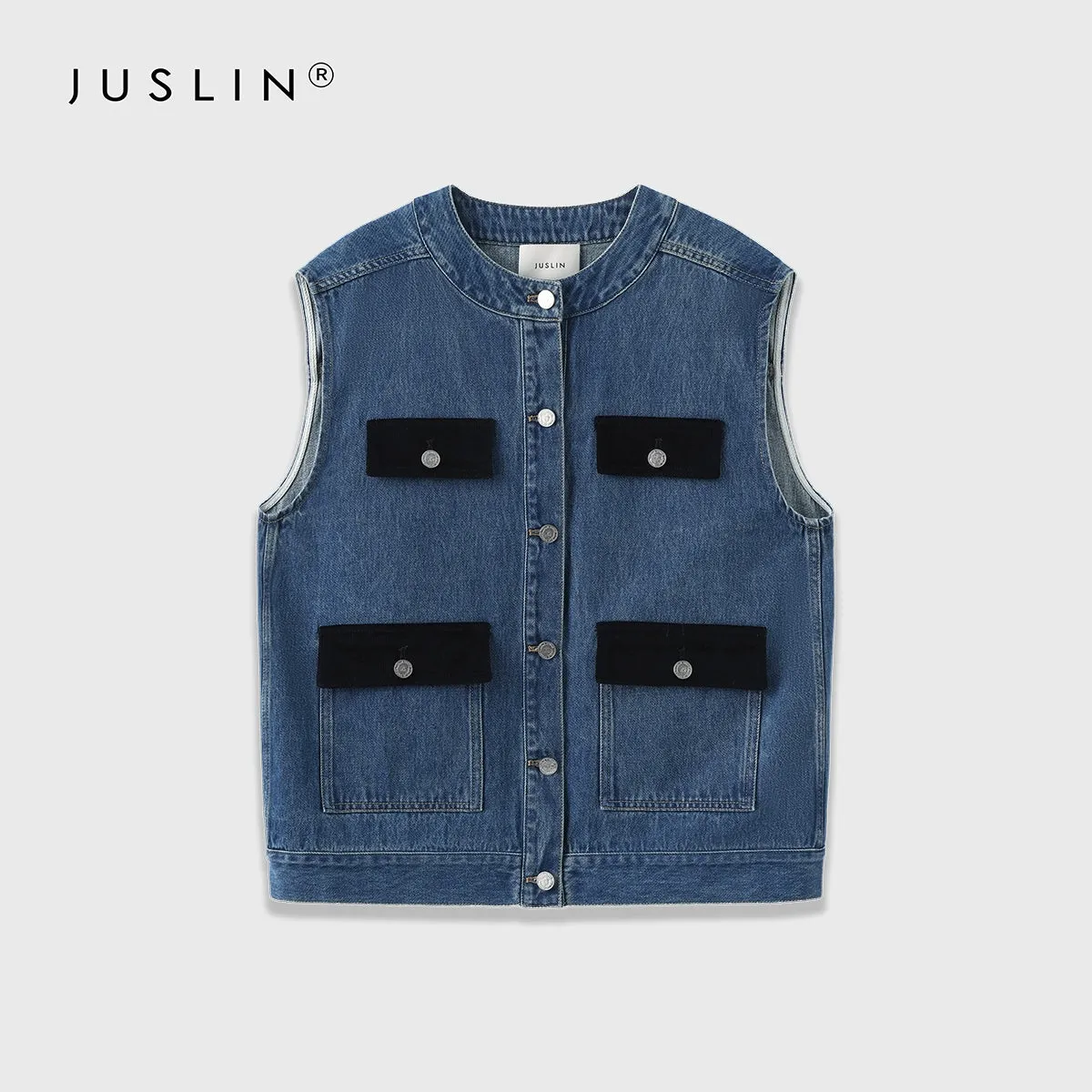 Denim Vest and Skirt Set