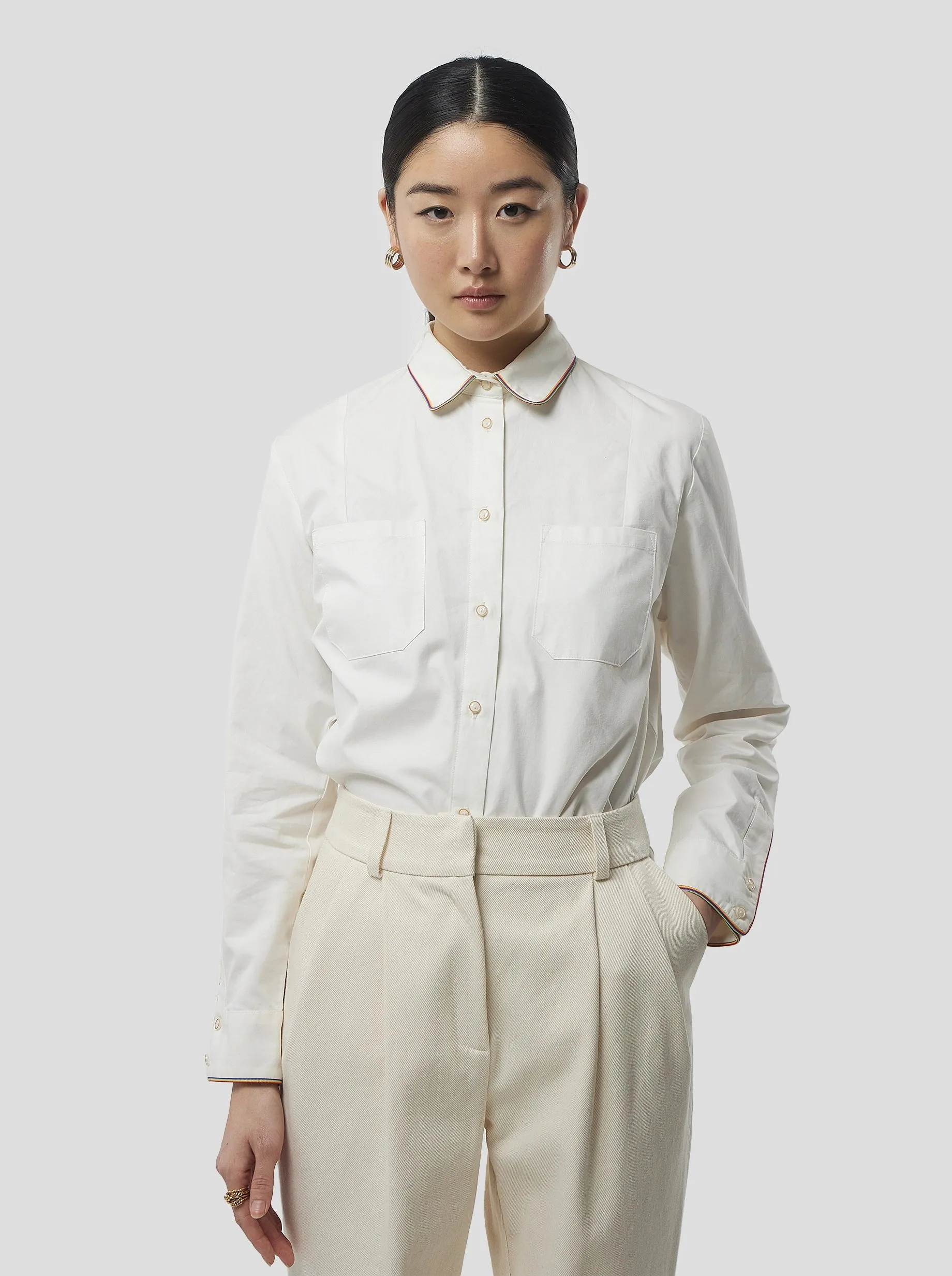 Dori Shirt in White Cotton