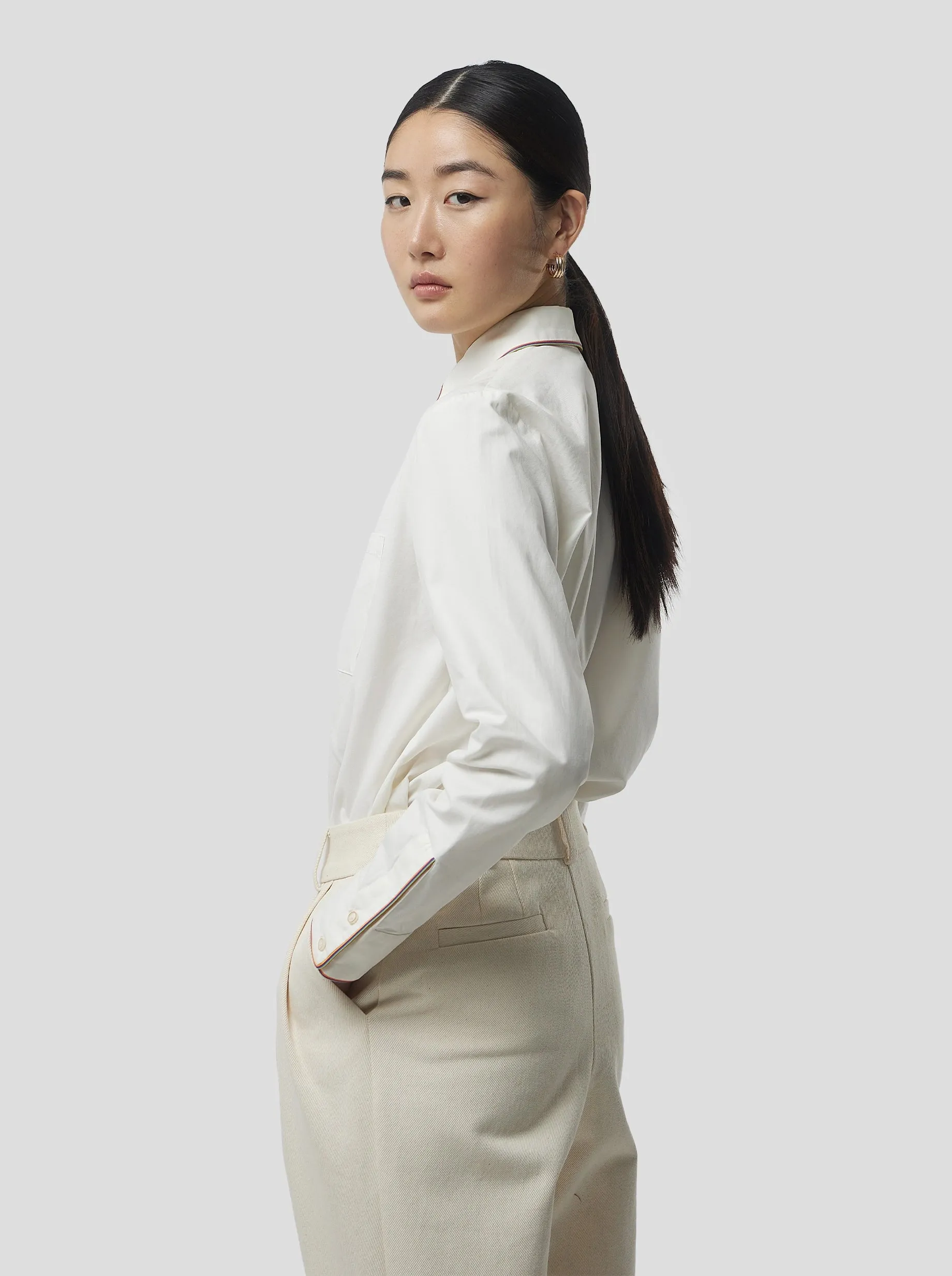 Dori Shirt in White Cotton