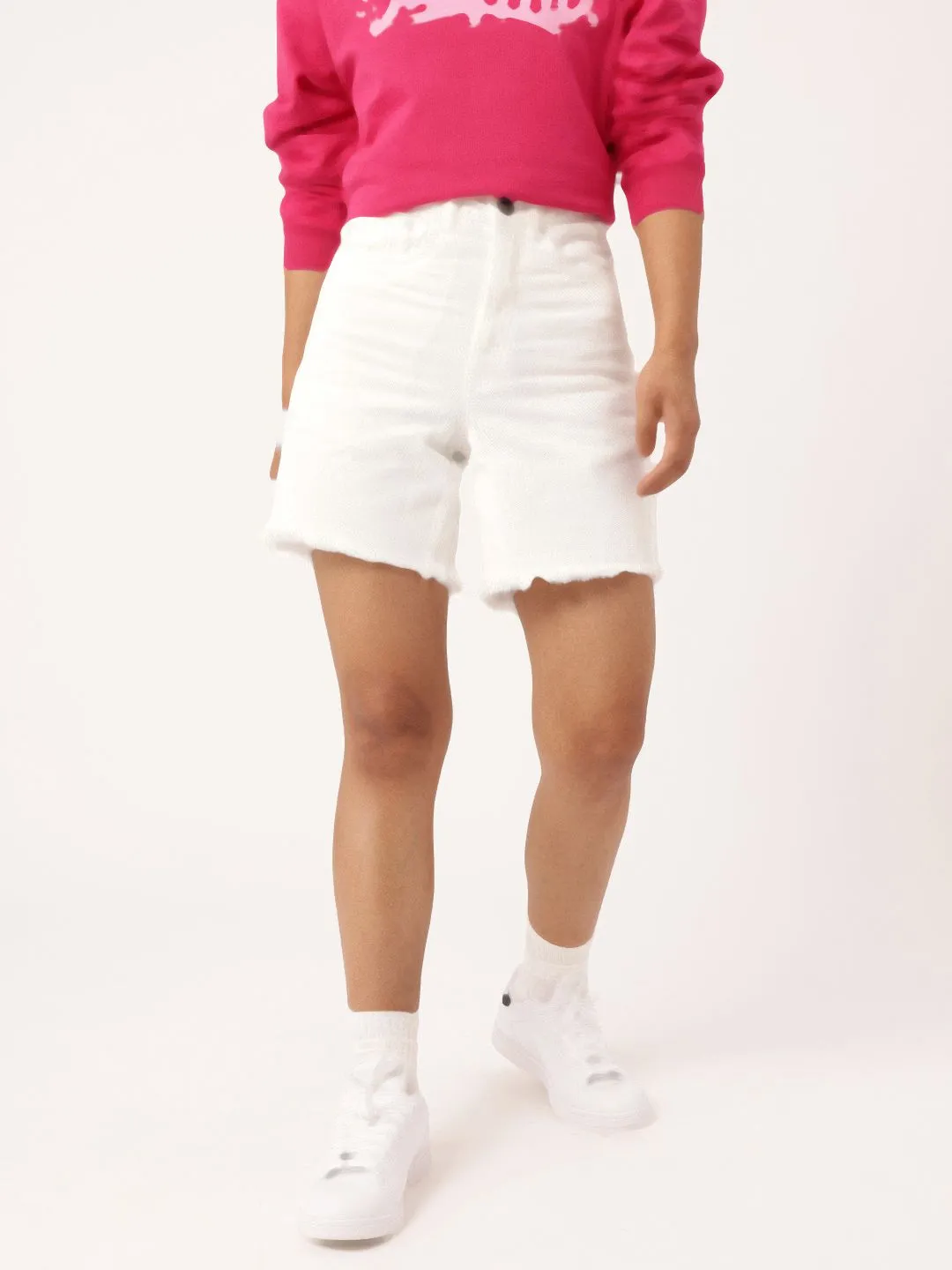 DressBerry Women City Cool Frayed Denim Shorts
