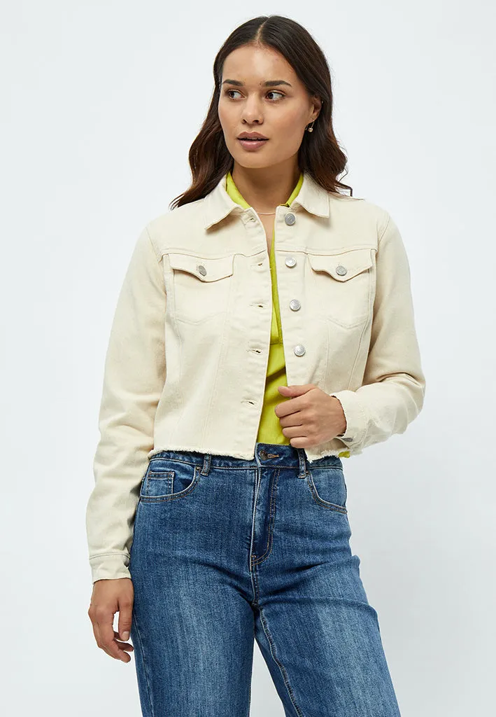 DSLola Cropped Denim Jakke - Gardenia