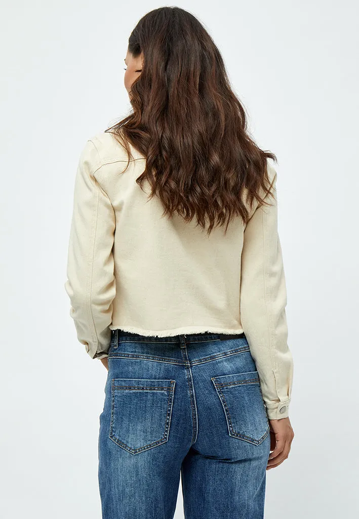 DSLola Cropped Denim Jakke - Gardenia