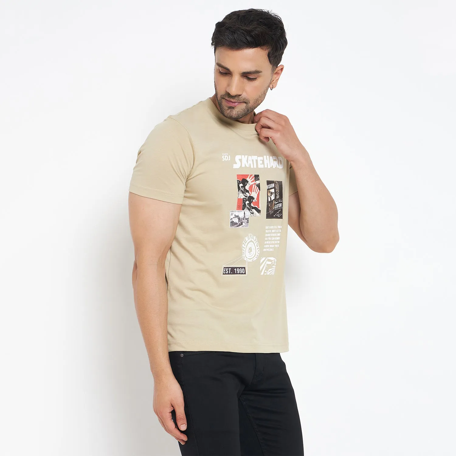 Duke Stardust Men Half Sleeve Cotton T-shirt (MLF7056)