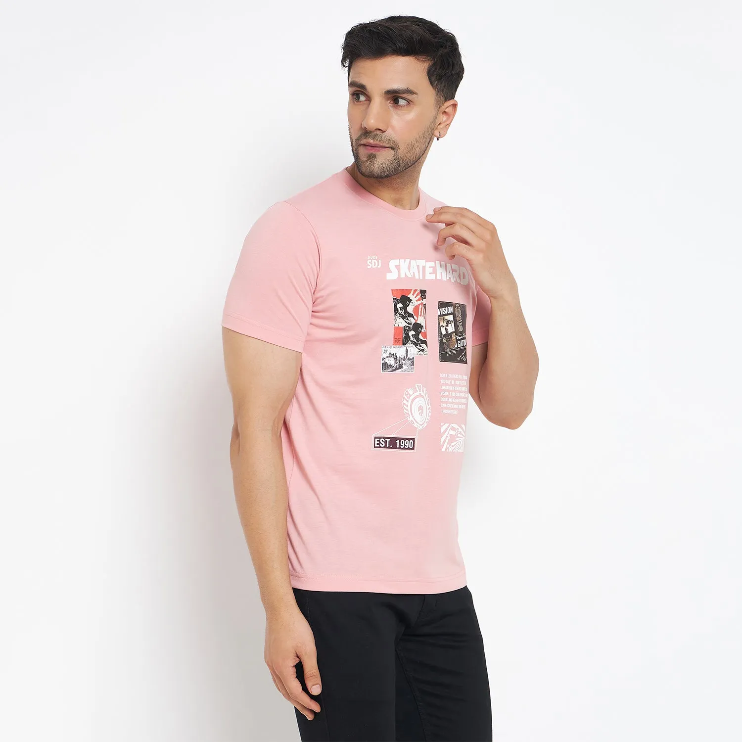 Duke Stardust Men Half Sleeve Cotton T-shirt (MLF7056)