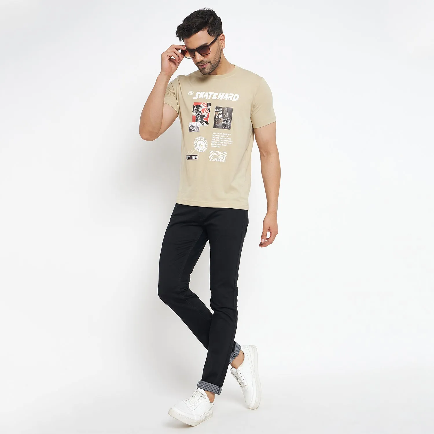 Duke Stardust Men Half Sleeve Cotton T-shirt (MLF7056)