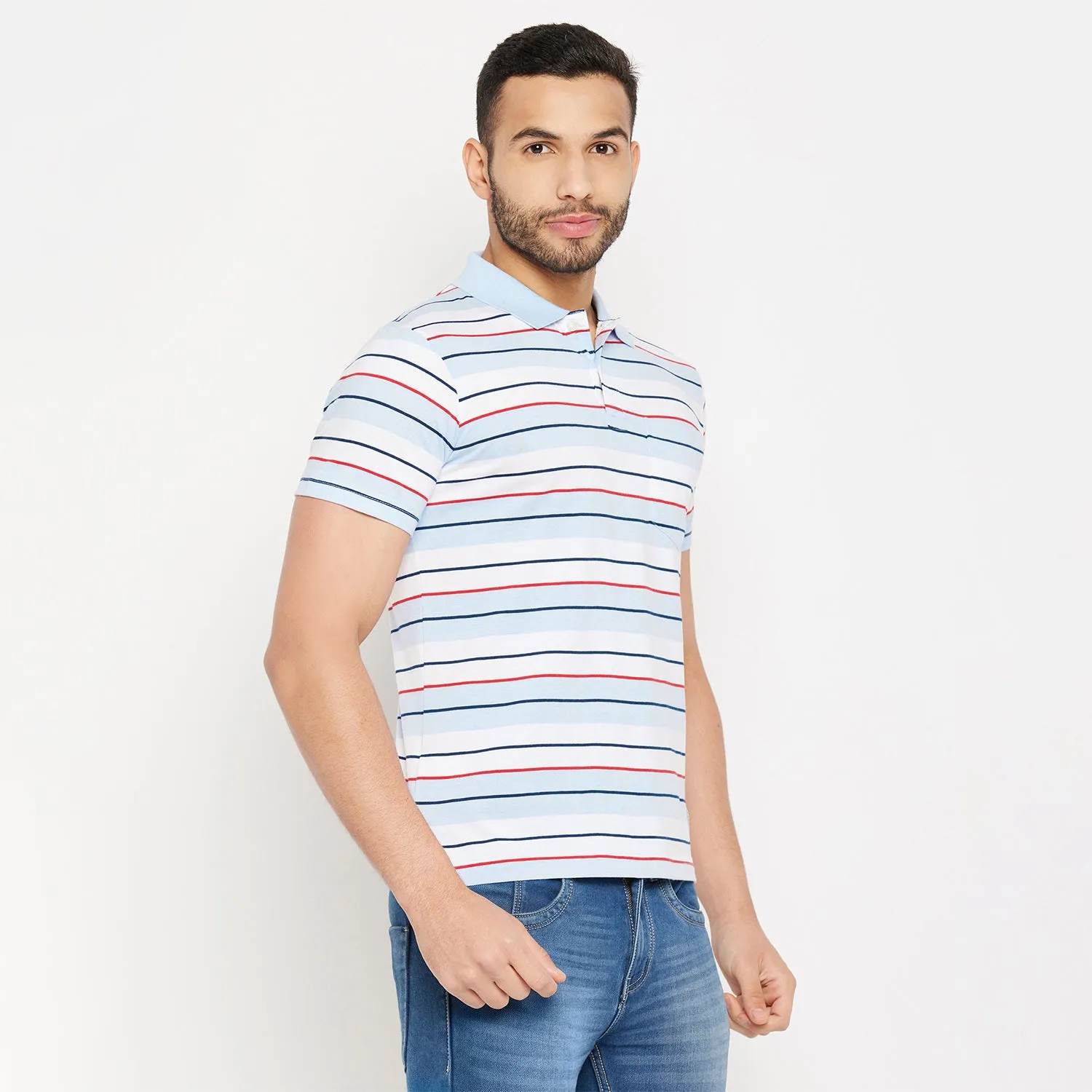 Duke Stardust Men Half Sleeve Polo Neck Cotton T-shirt (4293)