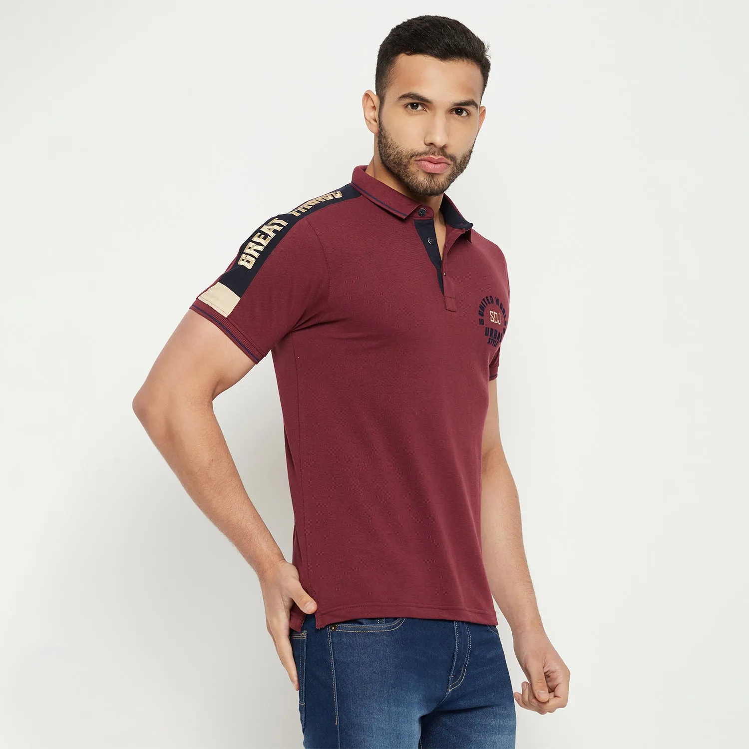 Duke Stardust Men Half Sleeve Polo Neck Cotton T-shirt (LF5778)