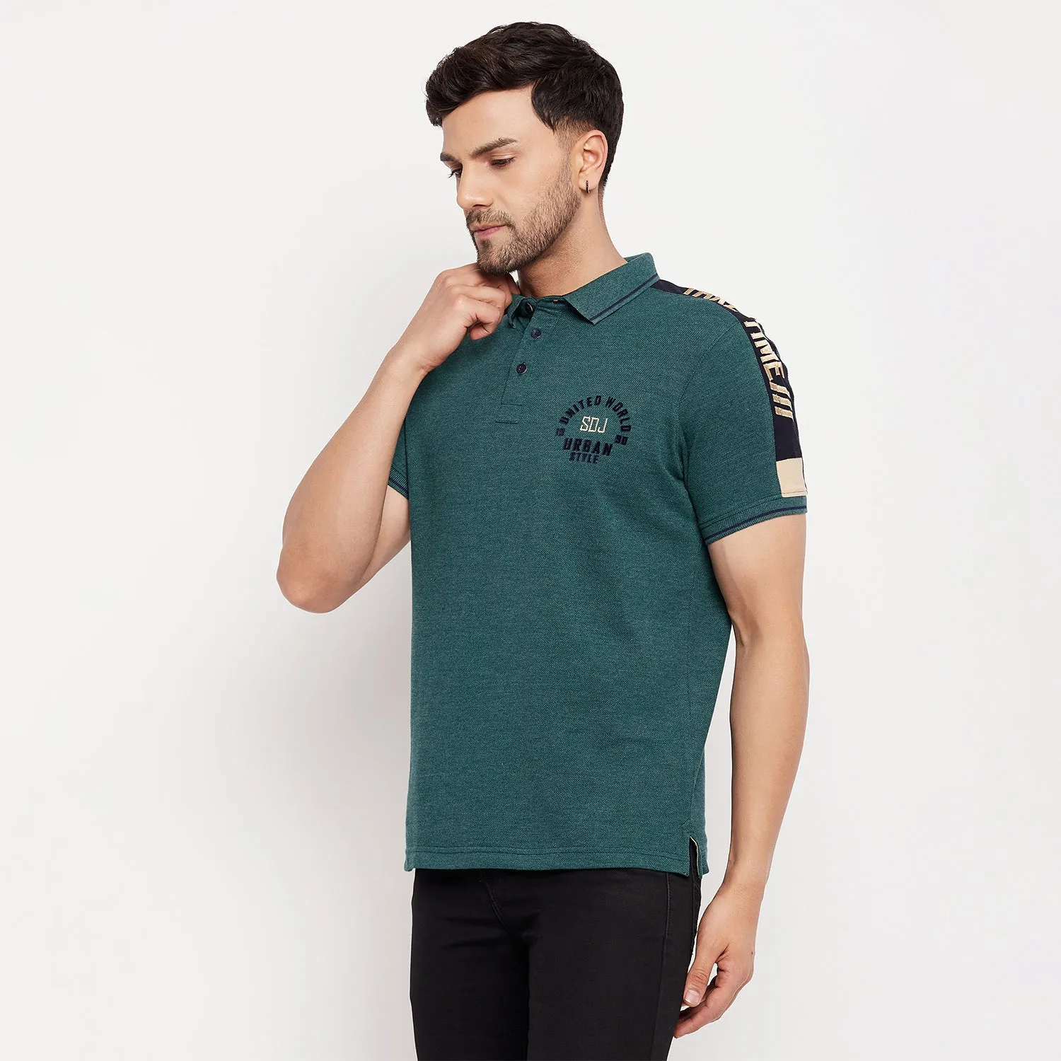 Duke Stardust Men Half Sleeve Polo Neck Cotton T-shirt (LF5778)