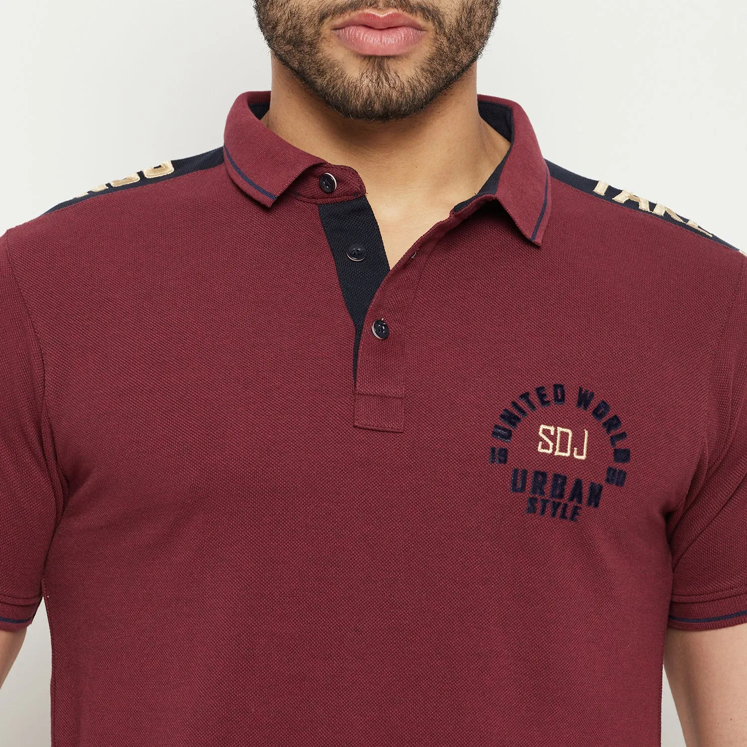 Duke Stardust Men Half Sleeve Polo Neck Cotton T-shirt (LF5778)