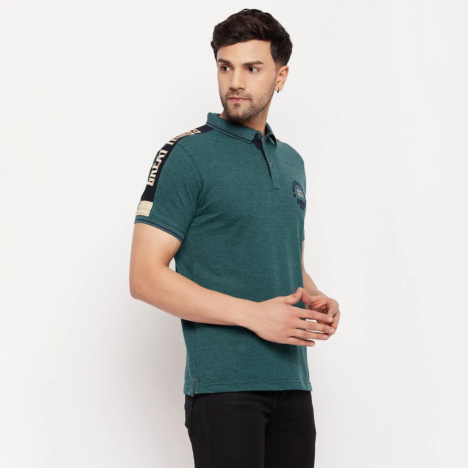 Duke Stardust Men Half Sleeve Polo Neck Cotton T-shirt (LF5778)