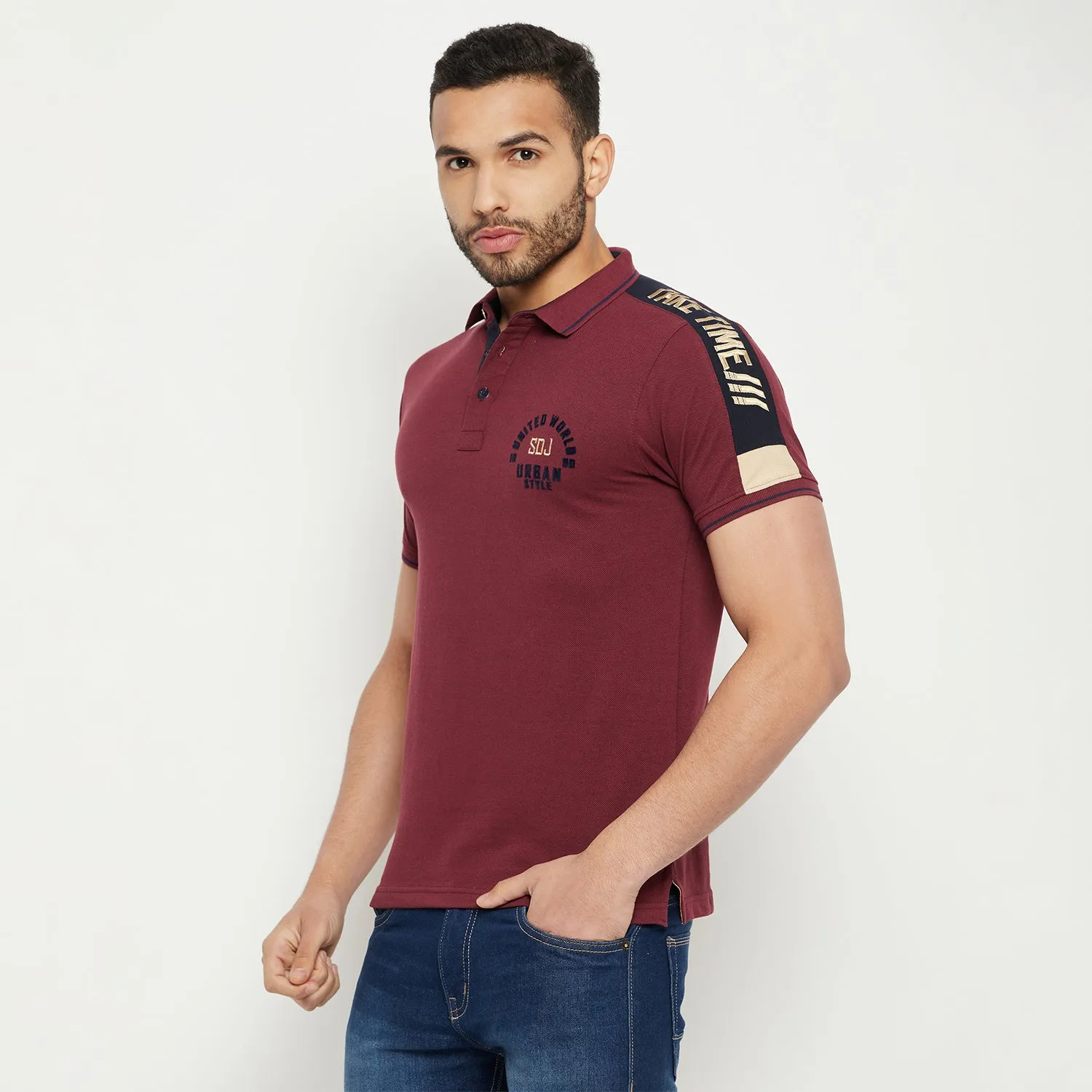 Duke Stardust Men Half Sleeve Polo Neck Cotton T-shirt (LF5778)