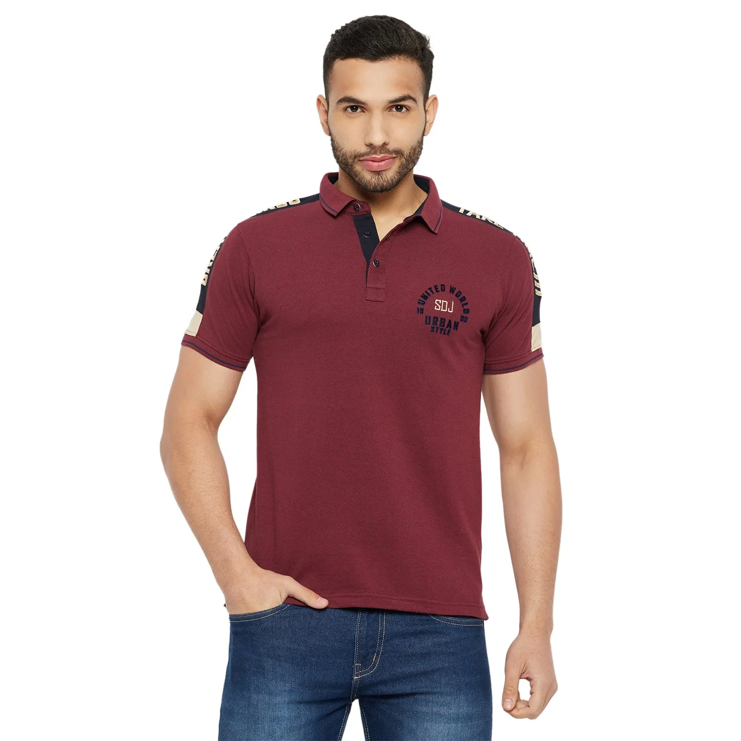 Duke Stardust Men Half Sleeve Polo Neck Cotton T-shirt (LF5778)