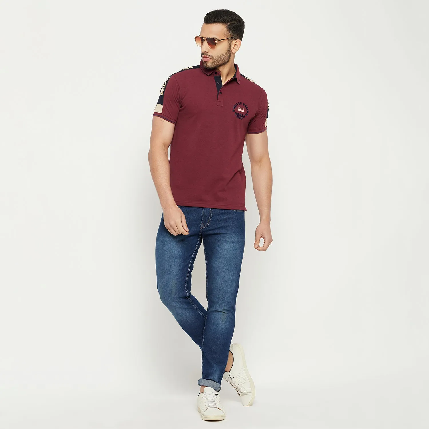 Duke Stardust Men Half Sleeve Polo Neck Cotton T-shirt (LF5778)