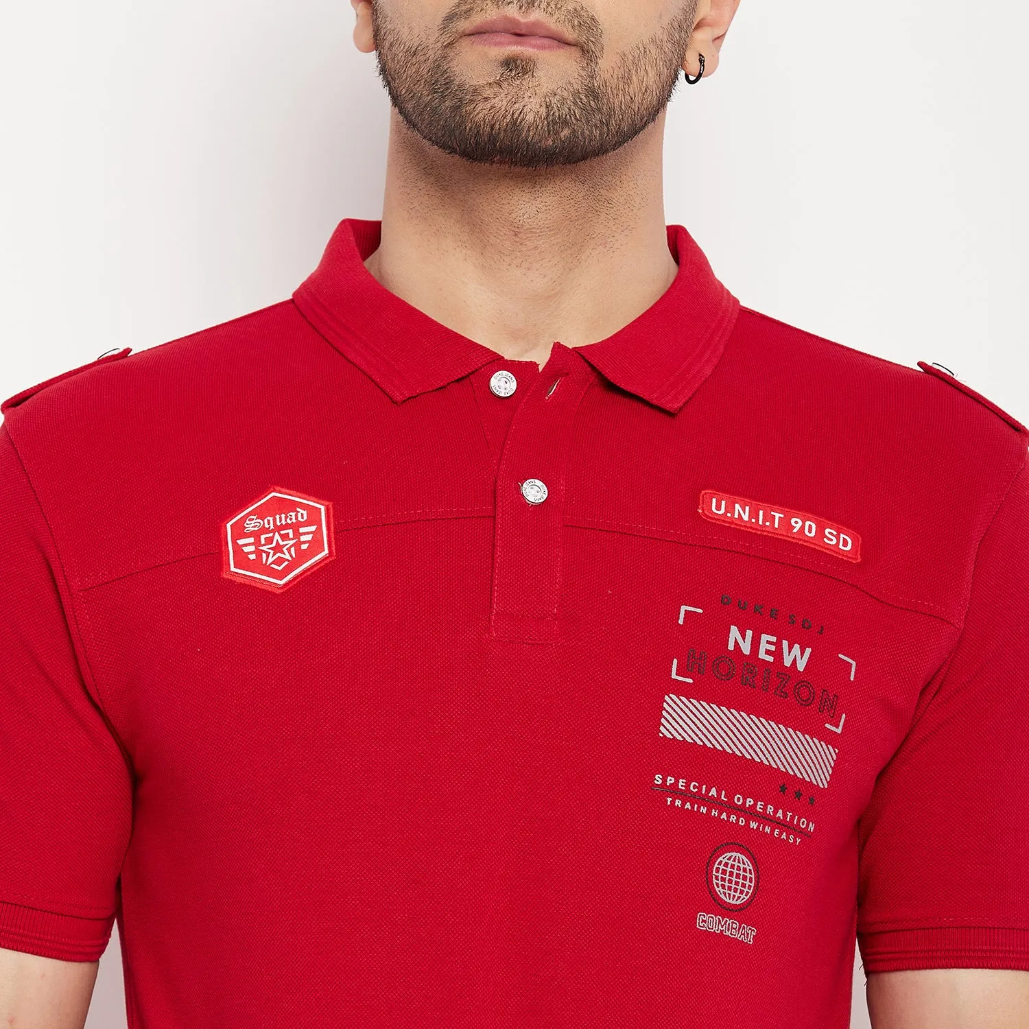 Duke Stardust Men Half Sleeve Polo Neck Cotton T-shirt (LF5787)
