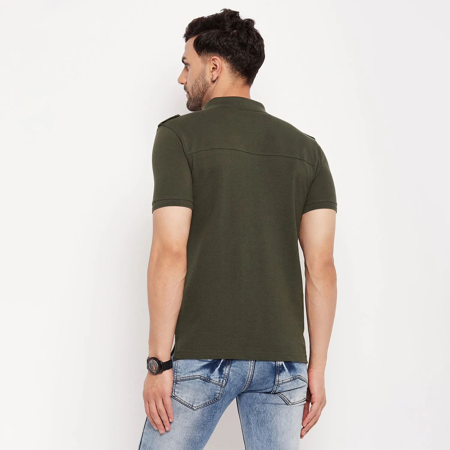 Duke Stardust Men Half Sleeve Polo Neck Cotton T-shirt (LF5787)
