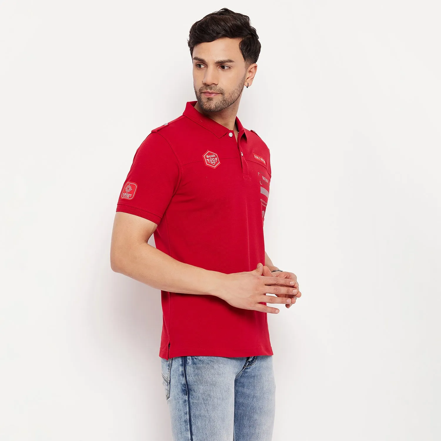Duke Stardust Men Half Sleeve Polo Neck Cotton T-shirt (LF5787)