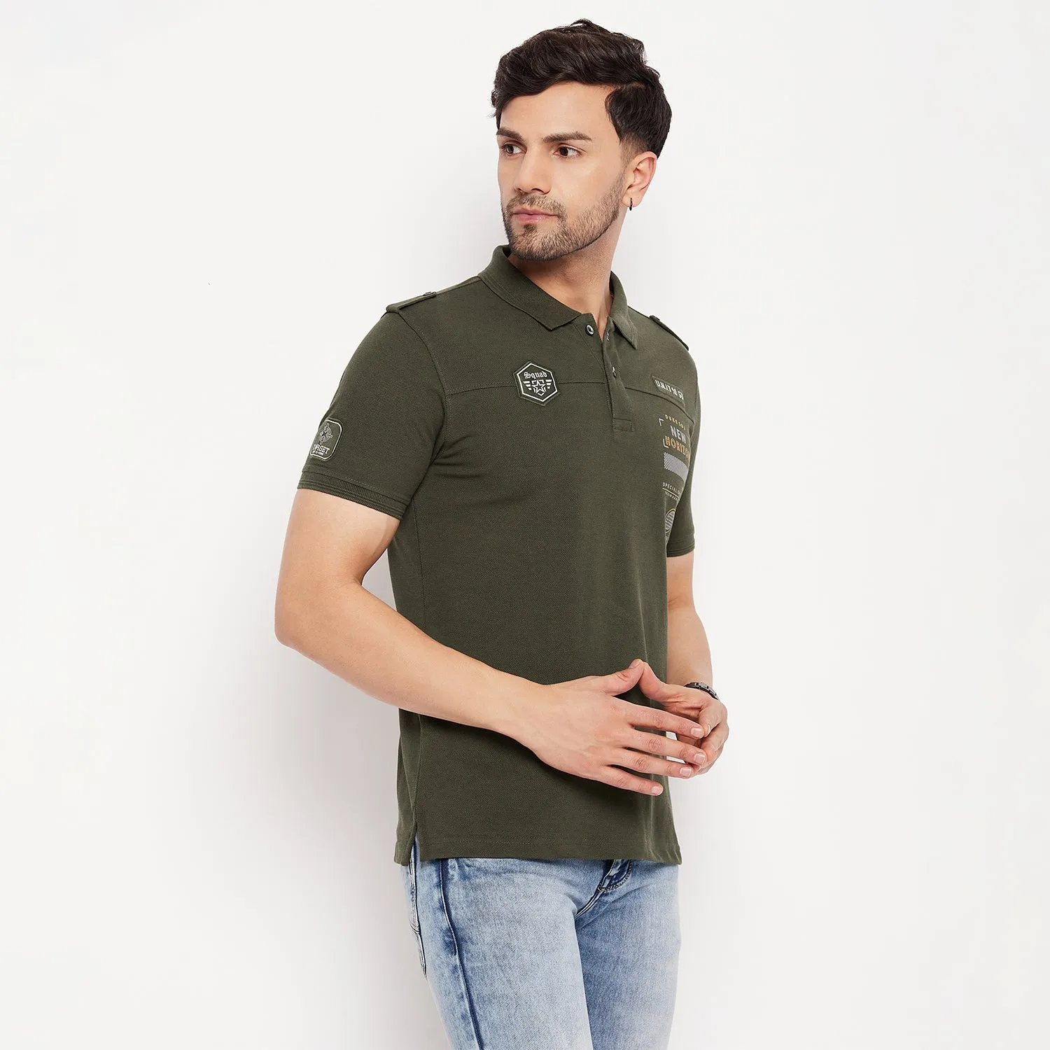 Duke Stardust Men Half Sleeve Polo Neck Cotton T-shirt (LF5787)