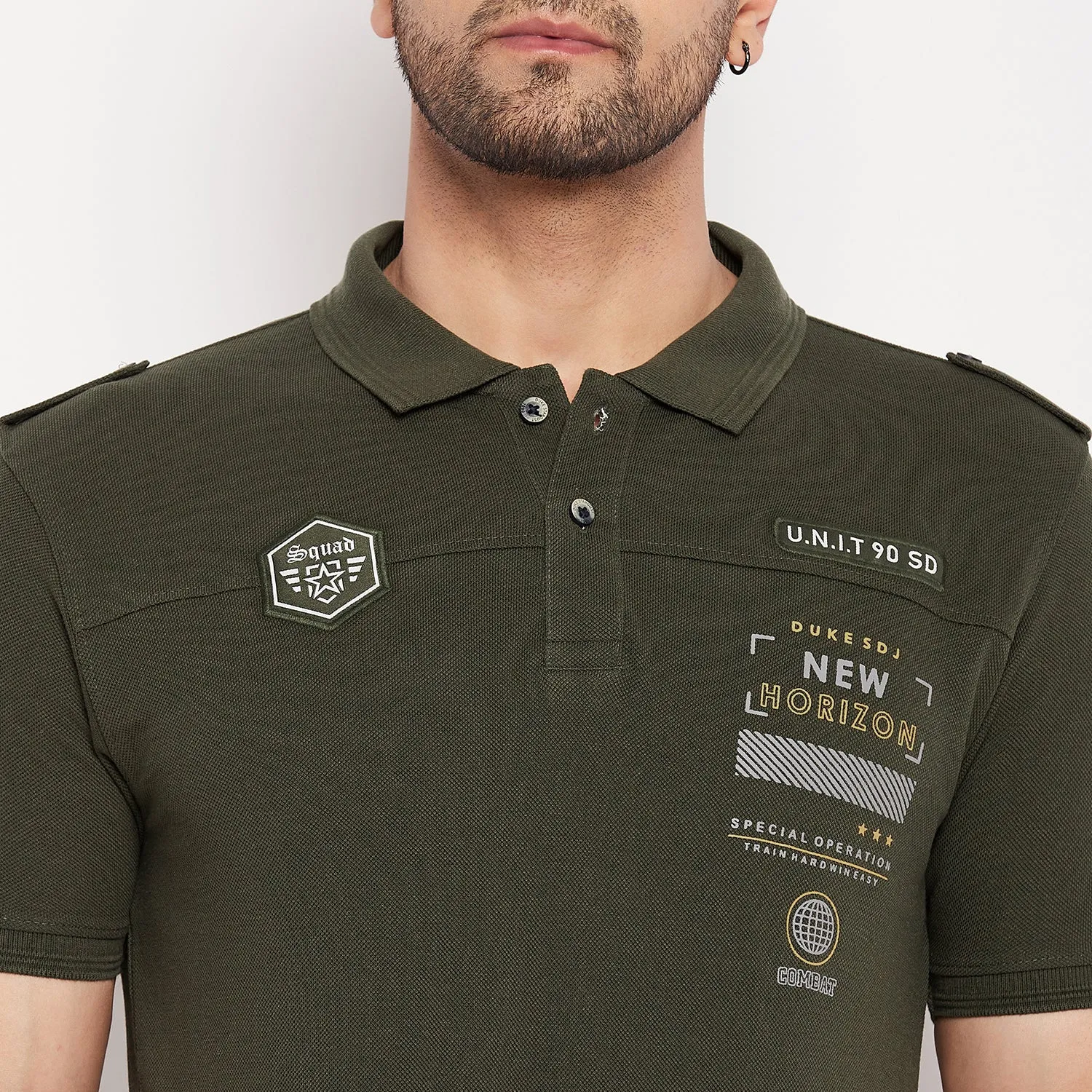 Duke Stardust Men Half Sleeve Polo Neck Cotton T-shirt (LF5787)