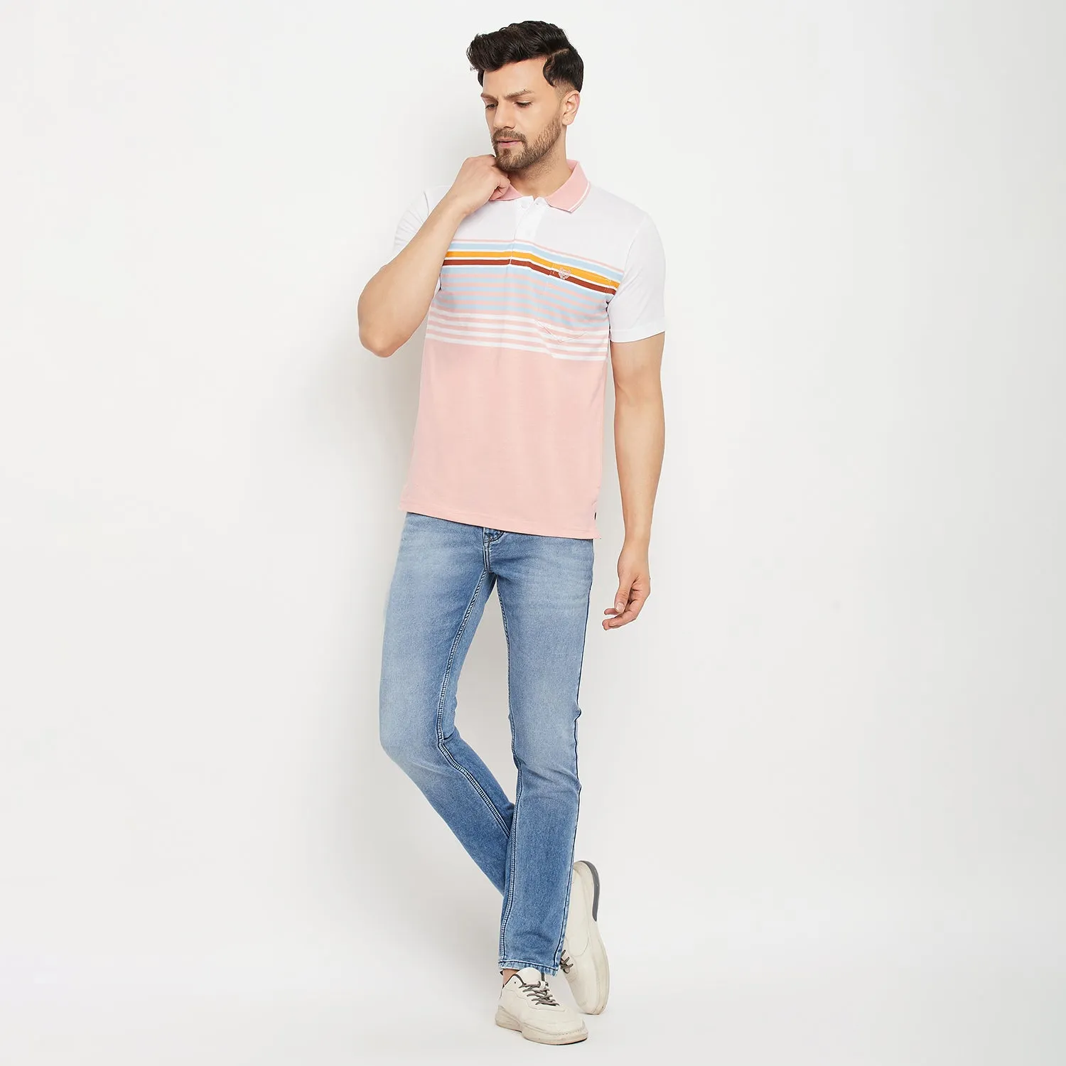 Duke Stardust Men Half Sleeve Polo Neck Cotton T-shirt (LF5885)