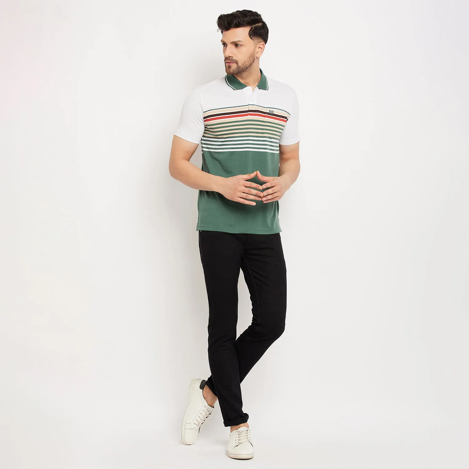 Duke Stardust Men Half Sleeve Polo Neck Cotton T-shirt (LF5885)