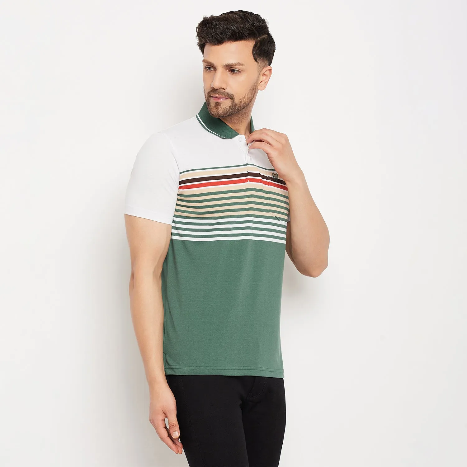 Duke Stardust Men Half Sleeve Polo Neck Cotton T-shirt (LF5885)