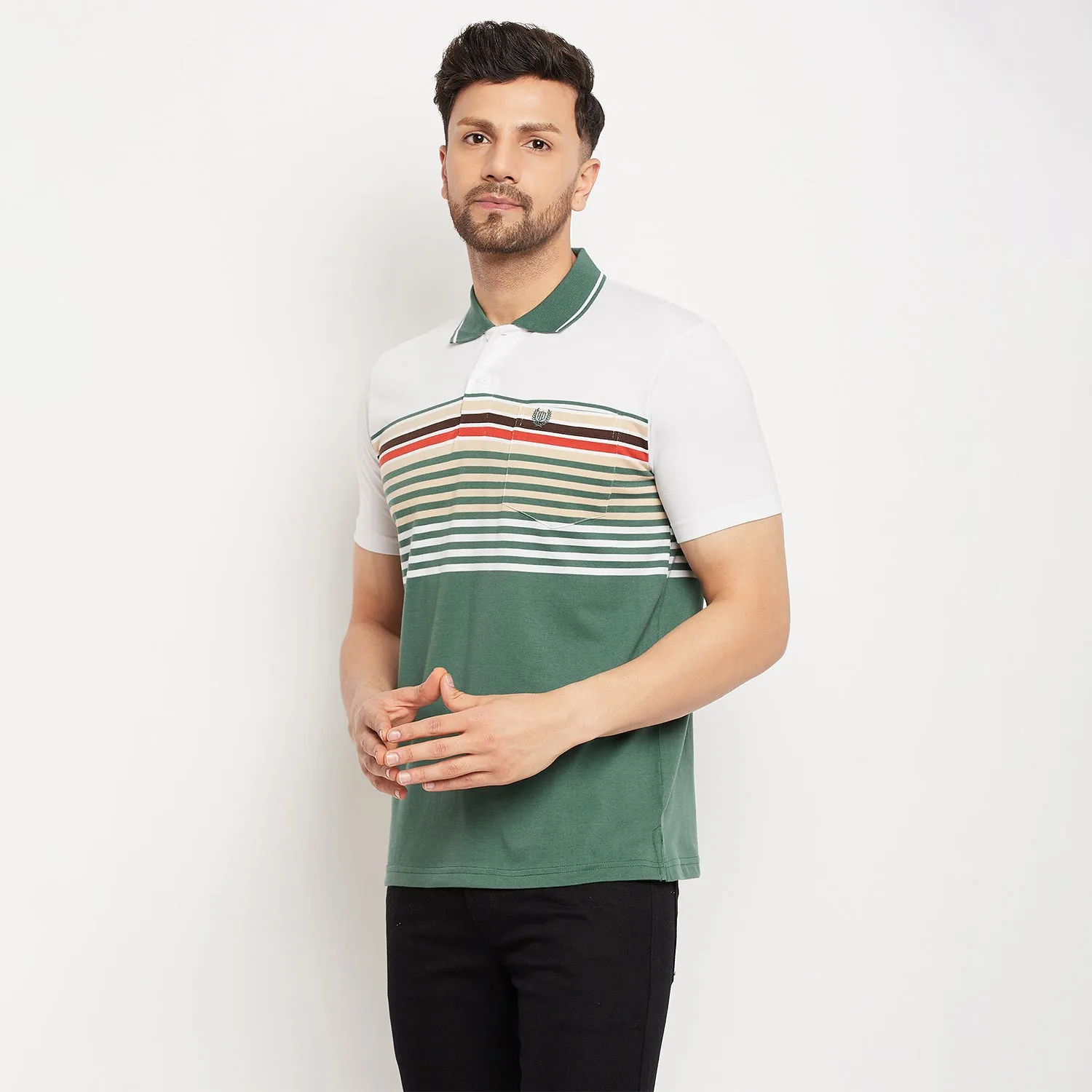 Duke Stardust Men Half Sleeve Polo Neck Cotton T-shirt (LF5885)