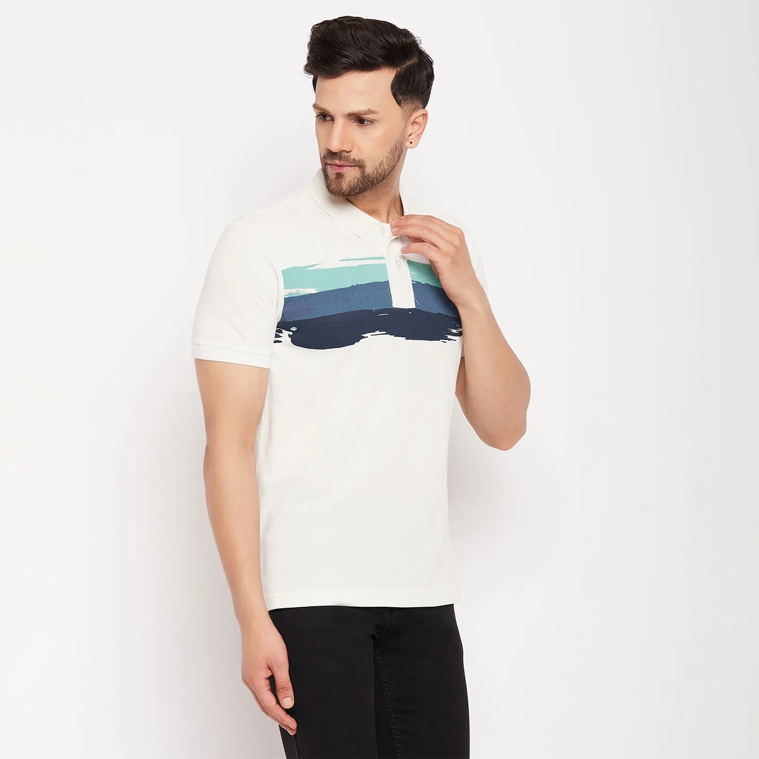 Duke Stardust Men Polo Neck Half Sleeve Cotton T-shirt (LF5418)