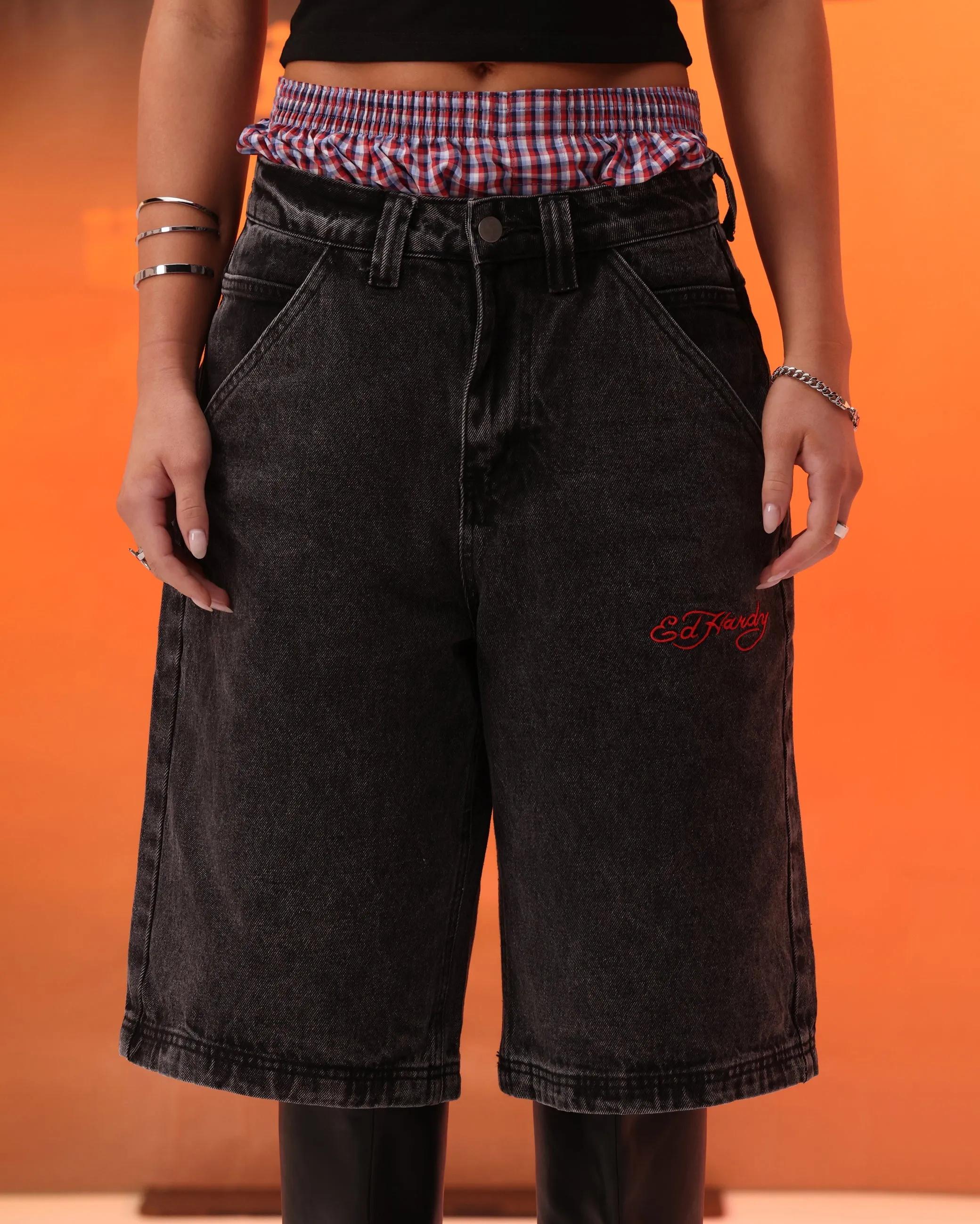 Ed Hardy Devil Jorts Black