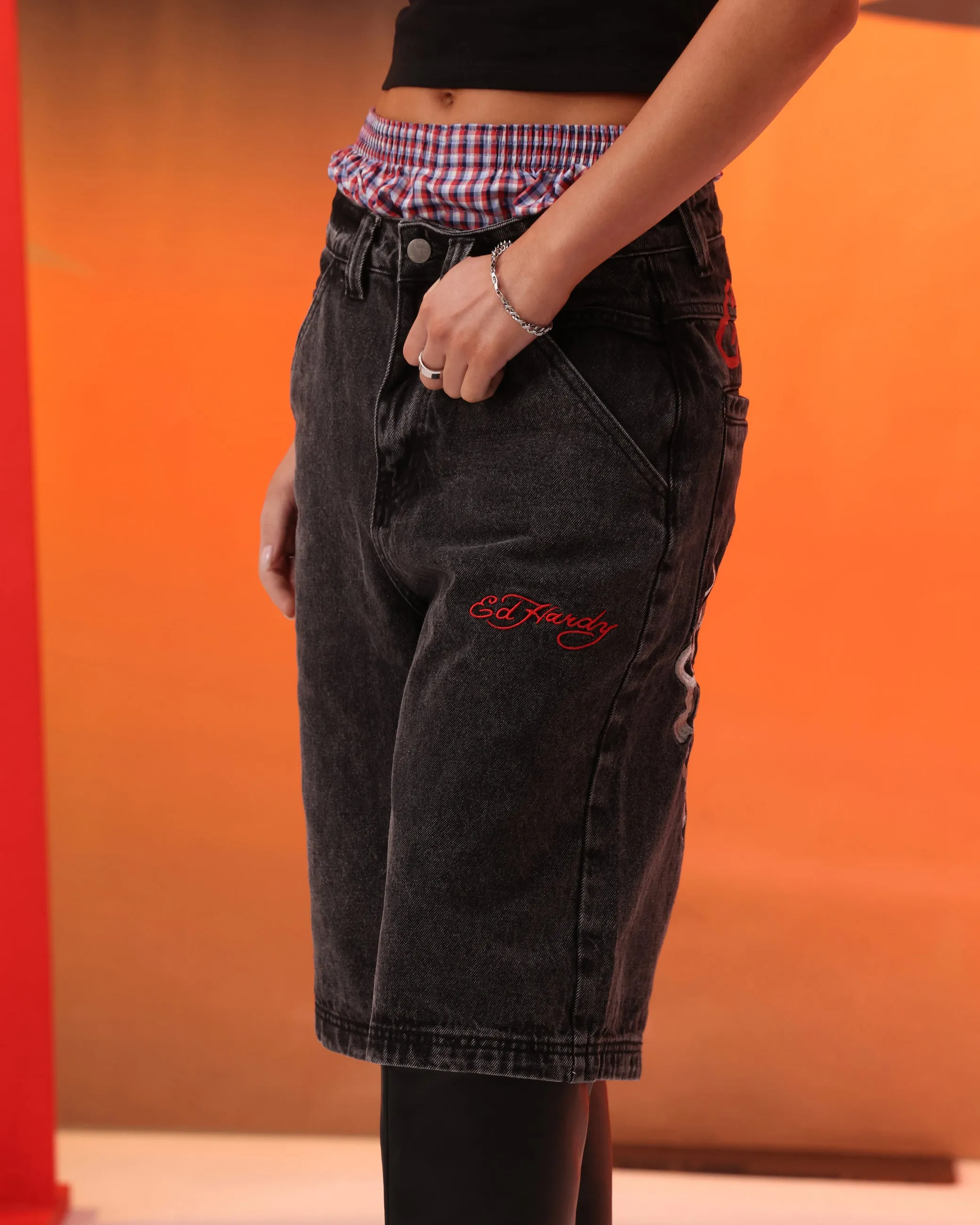 Ed Hardy Devil Jorts Black