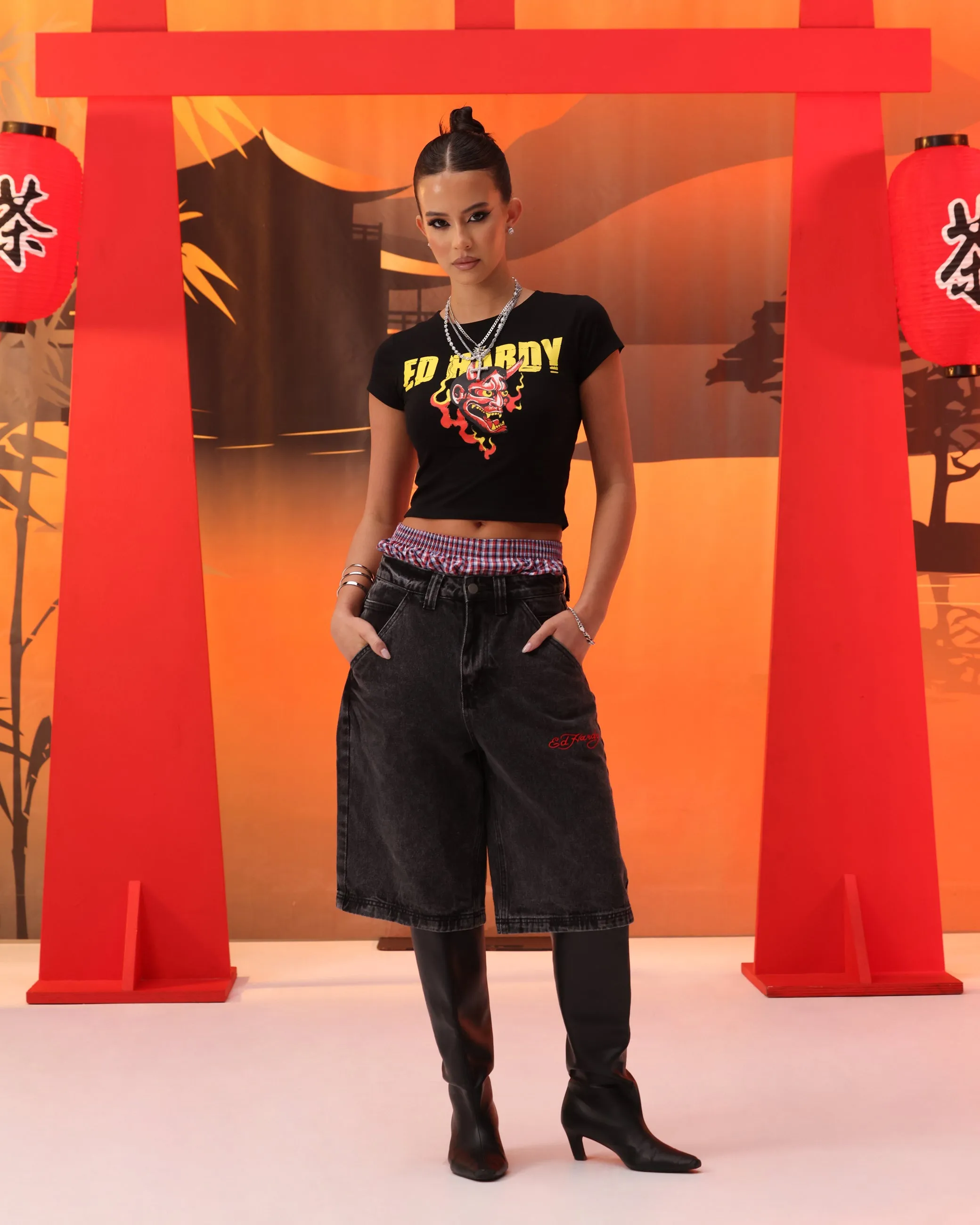 Ed Hardy Devil Jorts Black
